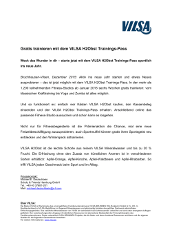 Gratis trainieren mit dem VILSA H2Obst Trainings-Pass
