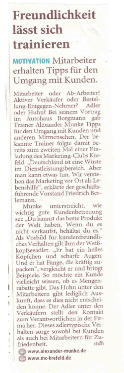Freundlichkeit lässt sich trainieren