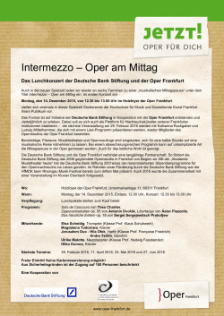 Intermezzo &ndash; Oper am Mittag