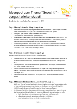 Ideenpool zum Thema &ldquo;Gesucht!&rdquo;