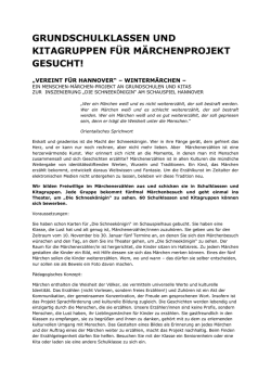 grundschulklassen und kitagruppen f&uuml;r m&auml;rchenprojekt gesucht!