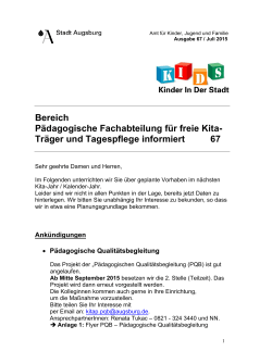 Trägerinfo_Nr 67, 28.07.2015 - Kinderbetreuung in Augsburg