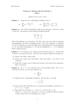 ¨Ubung zur Mathematik für Physiker 1 Blatt 1 Aufgabe 1. Zeigen Sie