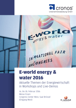 E-world energy & water 2016 - cronos Unternehmensberatung GmbH