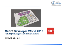 CeBIT Developer World 2016 - Heise Developer World auf der CeBIT