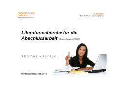 Literaturrecherche für die Abschlussarbeit