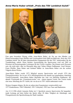 Anna-Maria Huber erhielt „Preis des TSV Landshut