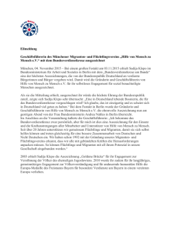 Eilmeldung Gesch&auml;ftsf&uuml;hrerin des M&uuml;nchener Migranten
