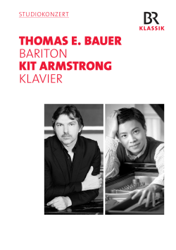 Programmheft Zum Konzert Studiokonzert mit Thomas - BR