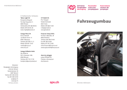 Fahrzeugumbau - Schweizer Paraplegiker