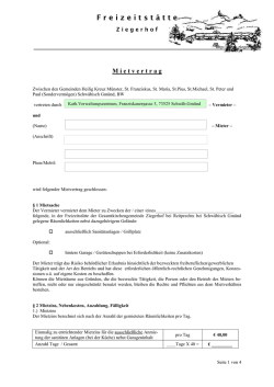 Mietvertrag Ziegerhof Einfache Anmietung (Garage und WC)