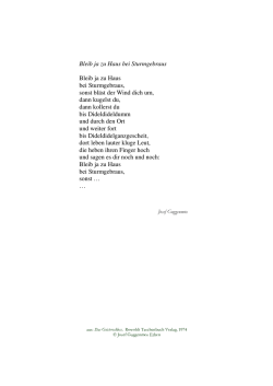 Bleib ja zu Haus bei Sturmgebraus