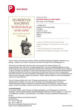 Hubertus Halbfas - So bleib doch ja nicht stehn