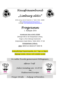 Programm - Hausfrauenbund "Limburg aktiv"