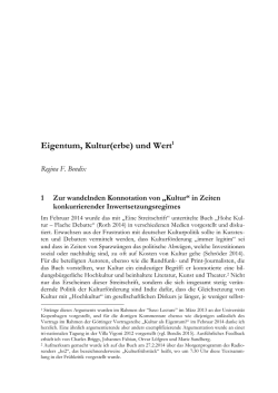 Eigentum, Kultur(erbe) - Interdisziplin&auml;re Forschergruppe zu