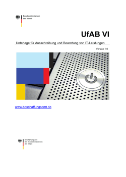 UfAB VI – Version 1.0 - IT-Beauftragter der Bundesregierung