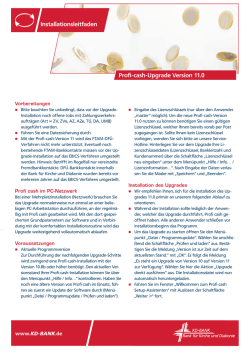 Installationsleitfaden Profi-cash-Upgrade Version 11.0 - KD-Bank