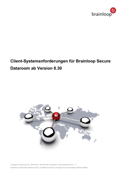 Client-Systemanforderungen für Brainloop Secure Dataroom ab