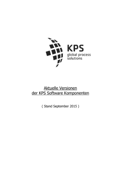 Aktuelle Versionen der KPS Software Komponenten