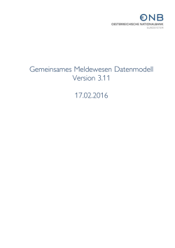 Gemeinsames Meldewesen Datenmodell Version 3.11