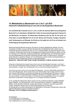 16. Mittelalterfest zu Mauterndorf von 4. bis 5. Juli 2015