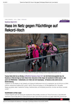 Hass im Netz gegen Fl&uuml;chtlinge auf Rekord-Hoch