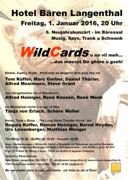 Flyer Neujahrskonzert - Hotel Bären Langenthal