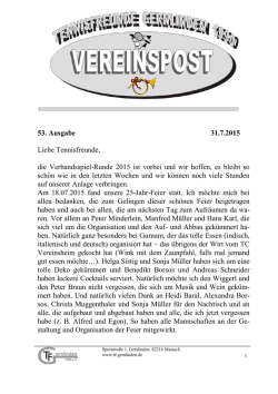 Herren Kreisklasse 3 - Tennisfreunde TF Gernlinden