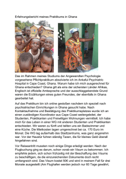 Erfahrungsbericht meines Praktikums in Ghana Das im Rahmen