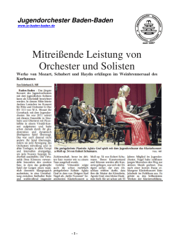 Konzert am 1.11.2015 im Kurhaus Baden-Baden