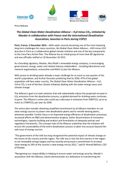 The Global Clean Water Desalination Alliance – H20 minus