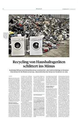 Recycling von Haushaltsgeräten schlittert ins Minus