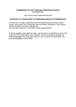 Herstellen von Naturseifen im Kaltsiedeverfahren mit Heilpflanzen