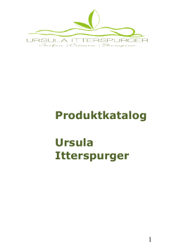 Produktkatalog Ursula Itterspurger