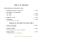 Gr&uuml;&szlig;e aus der Suppenk&uuml;che Vorspeisen aus dem kalten und