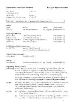 Dokumentieren - Präsentieren – Diskutieren Msc D