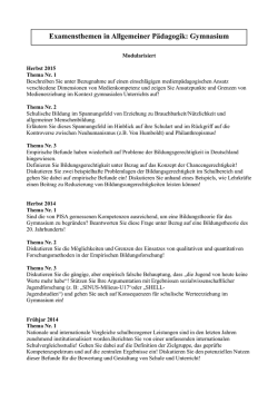 Staatsexamensaufgaben für Gymnasien der letzten Jahre - Phil.-So.