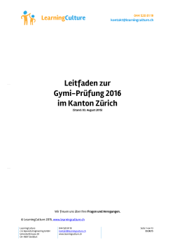 Leitfaden zur Gymi-Prüfung 2016 im Kanton Zürich