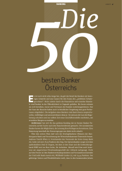 Die 50 besten Banker Österreichs