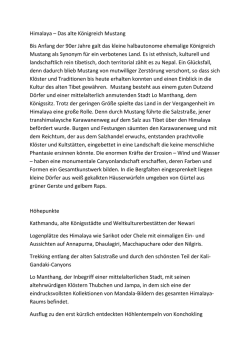 Himalaya &ndash; Das alte K&ouml;nigreich Mustang Bis Anfang der 90er Jahre