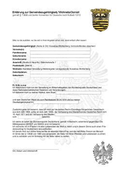 Zugehörigkeitserklärung Kossebau/Wohlenberg