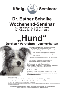 Dr. Esther Schalke Wochenend-Seminar