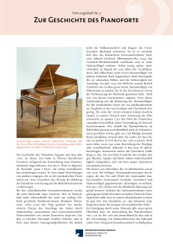Zur Geschichte des Pianoforte - Staatliches Institut für Musikforschung