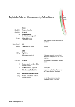 Tagliatelle-Salat an Weissweinessig-Safran Sauce