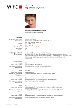 Lebenslauf Mag. Christine Mayrhuber