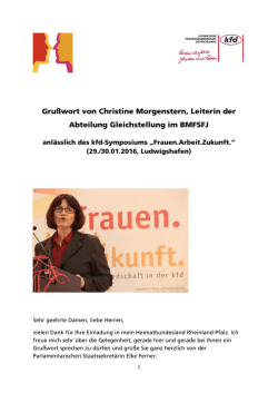 Grußwort von Christine Morgenstern (BMFSFJ)