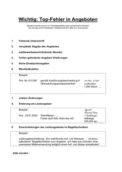 Die &bdquo;Top Ten&ldquo; der Fehler in Angeboten