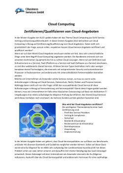 Cloud Computing Zertifizieren/Qualifizieren von Cloud