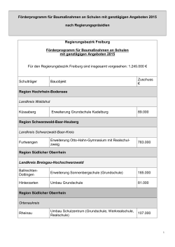 Förderprogramm für Baumaßnahmen an Schulen mit ganztägigen