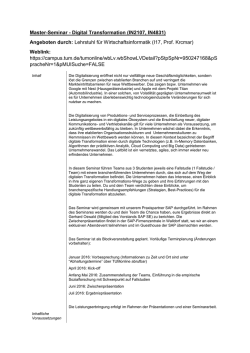 Master-Seminar - Digital Transformation
